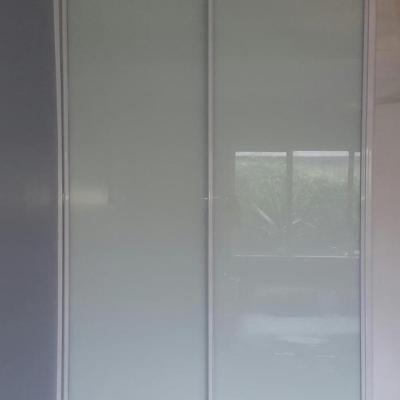 Two Door Opti Glass With White Frame And Robe With Fascia